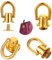Bewudy 20 Stück D Ringnieten Nagel, 8mm D-Ring Leder Nieten Set, Ledernieten Metallring D Ring Schraubnieten Leder Bolzenschraube Nietknopf für DIY Geldbörse Handyhülle Handtasche Rucksack(Gold)