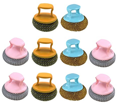 COLLBATH 20 STK Kugelbürste reinigen Stahldrahtkugel reinigen Reinigungsbürste für Fensterrillen tragbar edelstahlreinigungskugeln spülkugeln Drahtkugel-Geschirrwäscher Drahtbürste Plastik