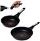 ECODE® Sartenes 20/24 cm con 2 Mango Extraible, Antiadherentes y Indicador de Temperatura Óptima - Aptas para Horno, Lavavajillas y Todas las Cocinas - Aluminio Fundido Inoxidable (20+24 cm)