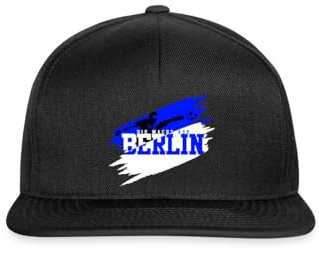 Spreadshirt Die Macht Aus Berlin Blau-Weiß Fußball Fan Snapback Cap, One Size, Schwarz/Schwarz