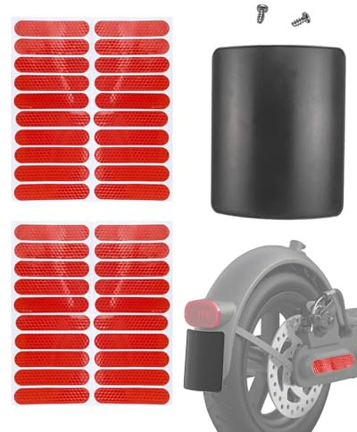 TPZORJX Elektroroller Fender Nummernschildhalter Ersatz Nummernschild Fender Scooter Mit reflektierenden Aufklebern Elektroroller ZubehöR für M365 Pro2(Schwarz)
