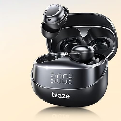 biaze D79-Pro Earbuds for Sleeping, Noise Cancelling Sleep Earphones for Side Sleeping, Soft and Comfortable Bluetooth 5.4, 50h Playtime Compatible with iPhone X/XR/11/12/13/14/15/16 & Android, Black