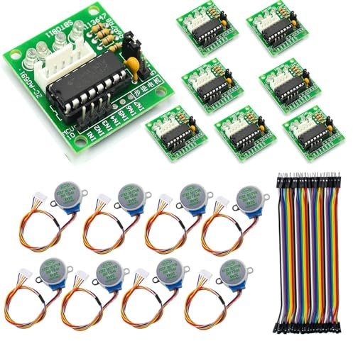 GERUI 8er Stepper Motor Schrittmotor 5V 28BYJ-48 ULN2003 und 8 Stück Treiberplatine ULN2003 für Arduino