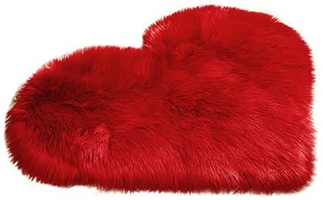 Tappeto a pelo lungo in finta lana di pecora, non tappetino, finta lana, per camera da letto, tessuti per la casa, per esterni, colore rosso, taglia unica