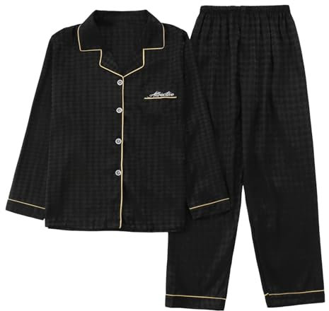 Pijama con leggins para mujer, traje de manga larga fino primavera seda hielo alta sensación pintura tinta ocio ropa de casa pantalones mujer pantalones elásticos, Negro , XL