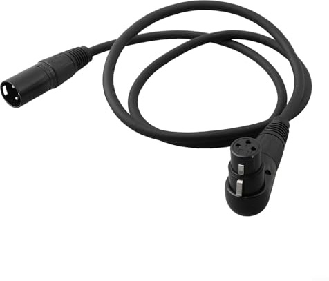 90-Grad-XLR-Mikrofonverlängerungskabel, Buchse auf Stecker, für symmetrische Audioübertragung im Studio, für Lautsprecher, Mischpult und Bühnenbeleuchtung (1 m)