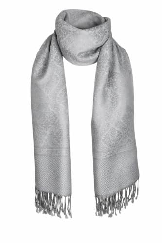 Orientaè 100% Kaschmir Schal Damen | 70x170 cm, Leicht, Extra Weich & Hautfreundlich, Elegante Stola für Herbst, Winter & Frühling, Eingewebtes Ornament