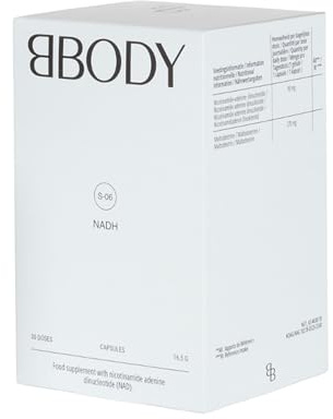 BBODY NADH hochdosiert 90 mg - 30 Kapseln, Zellenergie, Stoffwechsel & tägliche Vitalität, Liposomale Technologie für optimierte Aufnahme - 30 Tage Vorrat