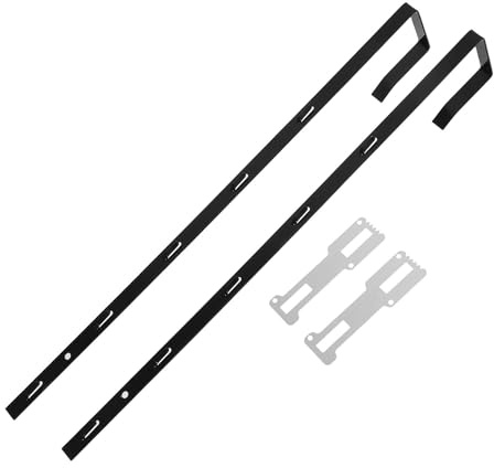 ELEOUTI Door Mirror Hanger 2pcs Adjustable Iron Hooks for Doors | Five-hook Design, Black Finish, Compact Rooms and Small Apartments, Quick Install, Space-saving