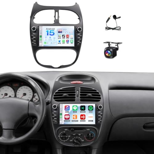 JAWSEU 4G+64G Radio Coche para Peugeot 206/206CC 2001-2016 Cirteon C2 | Pantalla Táctil 7 Pulgadas con Android Auto Inalámbrico CarPlay 2 DIN Radio GPS FM WiFi 5G Bluetooth 5.0 HiFi Android 15