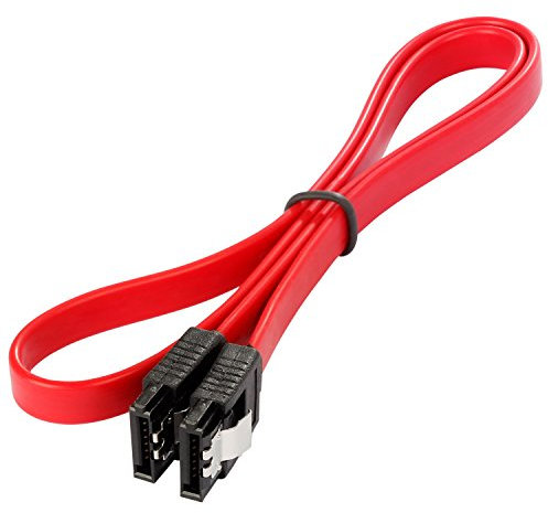 POPPSTAR 1x cavo dati di 0.5m flessibile Sata 3 HDD SSD, connettore dritto, fino a 6 GB/s, rosso