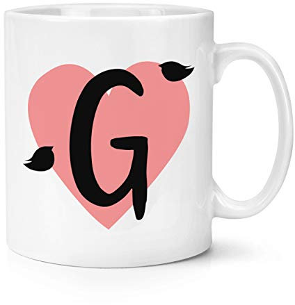 Letter G Heart Alphabet 10oz Mug Cup