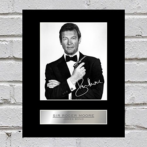 Fotodruck Sir Roger Moore als James Bond 007#2, mit Autogramm