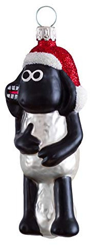 Shaun das Schaf Glas-Figur, Shaun mit Mütze, Thüringer Weihnacht 52-239