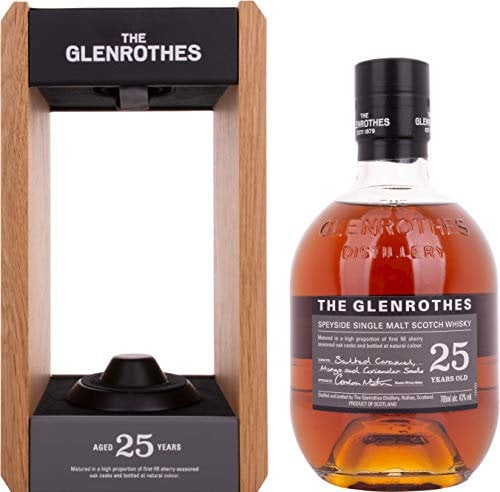 The Glenrothes 25 Jahre Speyside Single Malt Whisky, mit Geschenkverpackung, anhaltende florale Noten, 43% Vol, 1 x 0,7l