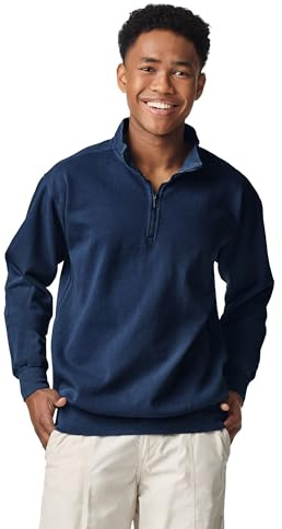 Comfort Colors Sweatshirt für Erwachsene mit 1/4-Reißverschluss, Stil G1580, Echtes Marineblau, XXX-Large