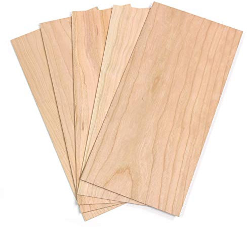 wodewa Holz Furnier Set 4mm Starkfurnier Kirsche 30x14cm 5er Set Sägefurnier Bastelholz Platten Echtholz Holzfurnier zum Basteln Holzplatte Bastelset Modellbau DIY