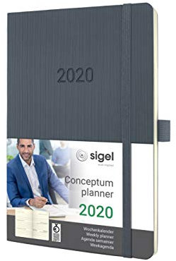 SIGEL C2036 Wochenkalender 2020, ca. A5, dunkelgrau, Softcover Conceptum - weitere Modelle