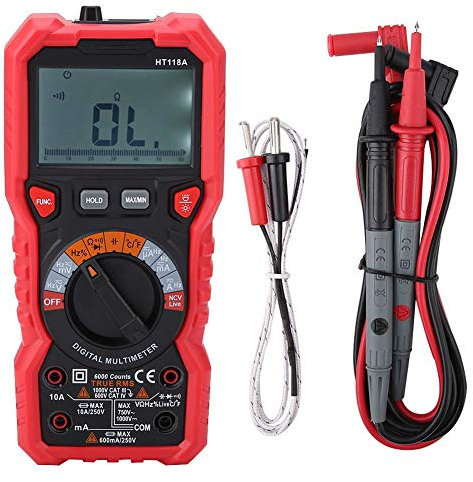 HT118A Digital Clamp Multimeter, Hochpräzises LCD Display Handheld AC/DC Widerstands Kapazitätsprüfgerät für die elektrische Wartung