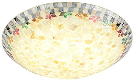 LANMOU Tiffany Deckenleuchte mit Handgefertigte Muschel Dekorative Glas Lampenschirm Kreativ Deckenlampe für Wohnzimmer Schlafzimmer Esszimmer Kücheninsel Flur Loft, Ø50cm
