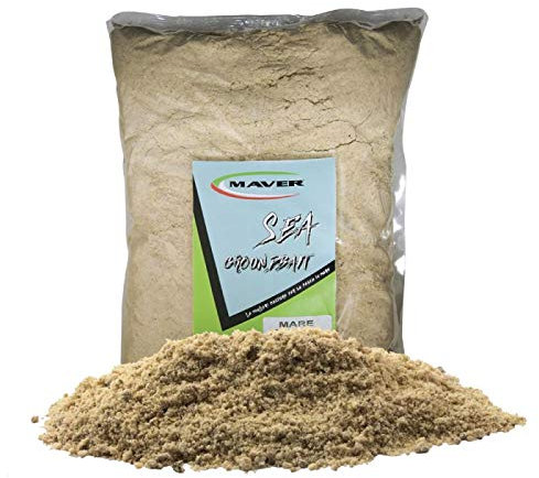 Maver Futtermischung für das Angeln Grundangeln Weiss Meer-Futter 1 kg für Meer Wolfsbarsch Goldbrasse
