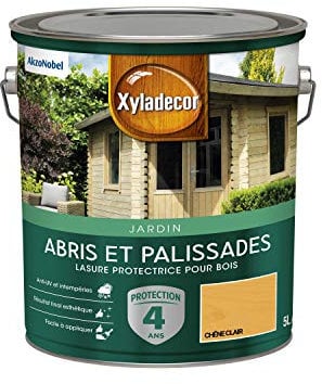 Xyladecor - Lasure Protectrice pour Bois Extérieur - Abris, Palissades, Bois de jardin - Couleur : Mat Chêne Clair - Quantité : 5L - 5324350