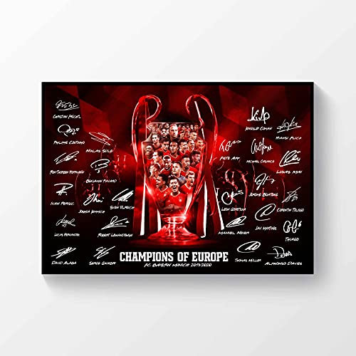 FC Bayern München Champions League Gewinner 2019-2020 Signiertes Poster A4