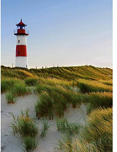 Designwalls 2.0 | Lighthouse DD119108 | Ostsee Tapete für Büro Flur/Diele | Vlies Tapete Grün Rot - 1,92 m x 2,6 m