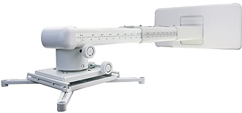 NC Projector Wall Mount with Universal mounting ,Telescopic Bracket Hanger,33lbs Load Capacity,High-Precision Adjustable: (12.8’’-29.13’’),white,(TYYZJ02)