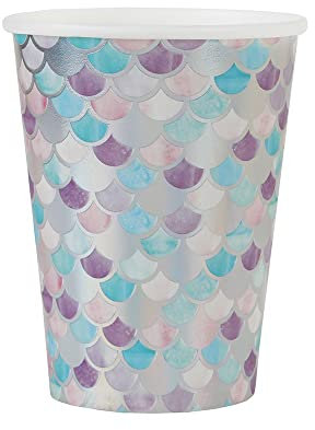 SANTEX 7324-44, Sachet de 10 Gobelets Sirène irisés Multicolores