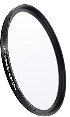 JJC Filtre UV 58 mm ultra fin multi-couches pour objectif Canon Sony Nikon DSLR avec filetage 58 mm