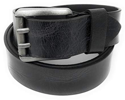 Herren Ledergürtel aus echtem Leder I Gürtel für Männer und Damen I 4 CM breit (Schwarz, 155 cm)