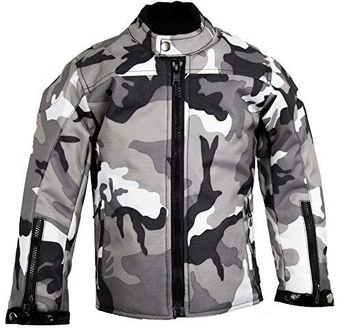 MDM Veste de moto pour enfant en camouflage., gris, 104