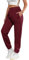 heekpek Jogginghose Damen Baumwolle Wärme Sporthose Damen Lang Sweatpants Lässige Lose Dick Freizeithose Damen Warme Hose für Winter, Weinrot, M