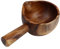DOERDO Wooden Water Ladle Japanese Style Spoon Multipurpose Wooden Scoop for Kitchen Tool, 14.5x14.5CM
