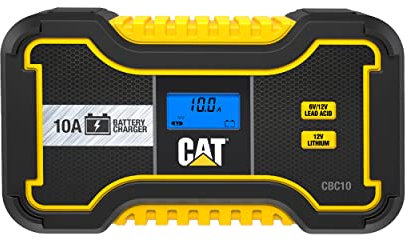 Caterpillar CBC10 Professional 10 Amp Battery Charger/Battery Maintainer for 6V/12V Lead Acid Batteries and 12V Lithium Batteries