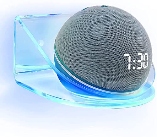 Aokicase For Amazon Echo Dot 4 / Echo Dot 5 Holder Transparent Desktop Stand Holder Accessories, No Screws Required, Speaker Accessories Rack (Amazon Echo Dot 4 / Echo Dot 5, Transparent) A353