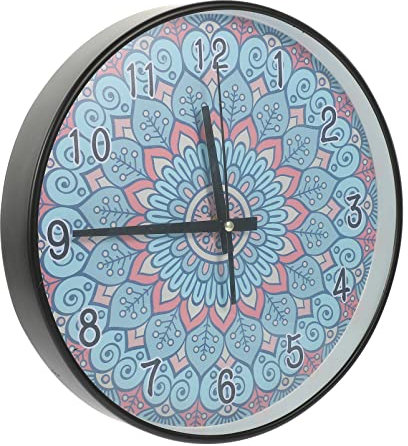 HOMSFOU Leise Wanduhr Wanduhren Dekoratives Wohnzimmer Wanduhren Lautlos Batteriebetrieben Wanduhr Für Wohnzimmerdekor Mandala-hängeuhr Einfache Wanduhr 3D Plastik Stille Glocke Altmodisch