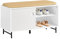 SoBuy FSR116-W Schuhbank mit Sitzfläche und Schiebetüren Sitzbank mit Stauraum Dielenbank Schuhtruhe Garderobenbank Sitzkommode Schuhregal schmal Weiß BHT ca.: 85x49x37cm