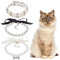 WEBEEDY 3 Stück Haustierhalsband mit Perle Perlenhalsband mit Bling Strass Diamant Hundehalsband für Hunde,Katzen,Welpen,Kätzchen Outfits, Zubehör, Geburtstagsfeier