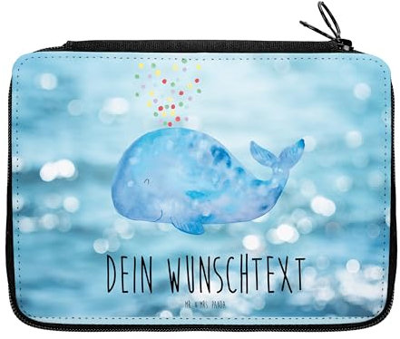 Mr. & Mrs. Panda Personalisierte Federmappe Wal Konfetti - Personalisierte Geschenke, Abnehmen, Motivation, Geburtstag, Schülerin, PersonalisierteS