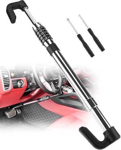 Tevlaphee Lenkradkralle mit Zahlenschloss, Lenkradschloss, Parkkralle, Radkralle, Auto Diebstahlschutz, Lenkradsperre Auto, Universal(Max Länge 87cm)