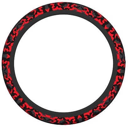 Yyhhaofa Lenkradbezug – Neopren-Material, umweltfreundlich, langlebig, rutschfest, roter Camouflage-Druck