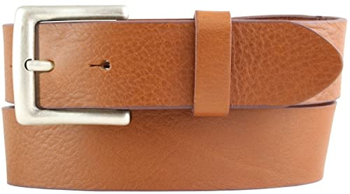 BELTINGER Jeansgürtel aus Vollrindleder mit altsilberner Gürtelschließe 4 cm | Jeans-Gürtel für Damen Herren 40mm | Leder-Gürtel