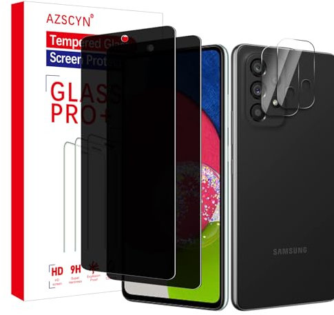 Sichtschutz Schutzfolie für Samsung Galaxy A52s 5G / A52 4G / A52 5G, Blickschutzfolie Privacy Screen,2* Sichtschutzfolie + 2* objektivschutz Kameraschutz, Anti-Spy Privacy panzer Schutz glas folie