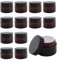 TOKSEO 12 Pièces Verre Ambré Boîte Vide, 30 ml Pots de Pommade Pots de Crème à Remplir, Pot en Verre Brun avec Couvercle et Liner Ppour Crèmes Cosmétiques Lotions Huiles Essentielles