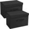 Homsorout Foldable Storage Boxes with Lids - Wardrobe Organiser Bin with Handle Fabric Basket Containers for Clothes, Book, Shelf, Office