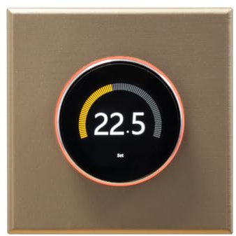 Adept Technology Smart Dial WiFi Thermostat - Underfloor Heating Temperature Manual and Smartphone Control System, Touch Screen Programmable Thermostat, Save Energy and Heating Costs, Gold