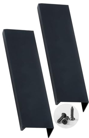 JMCXSM592 2 pièces Poignée de porte Armoire Coloré Chambre d'enfant Poignées pour placards Caché tirette Invisible Bouton Meuble Aluminium Poignet Tiroirs Angle droit,Tirer Dressing (Noir,1000mm)