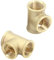 YRAKOZIN Lot de 2 raccords en T en laiton 90° - 3/4 IG, filetage intérieur Ø 24 mm, convient à l'eau potable, raccords sanitaires - Accessoires pour tuyau d'arrosage